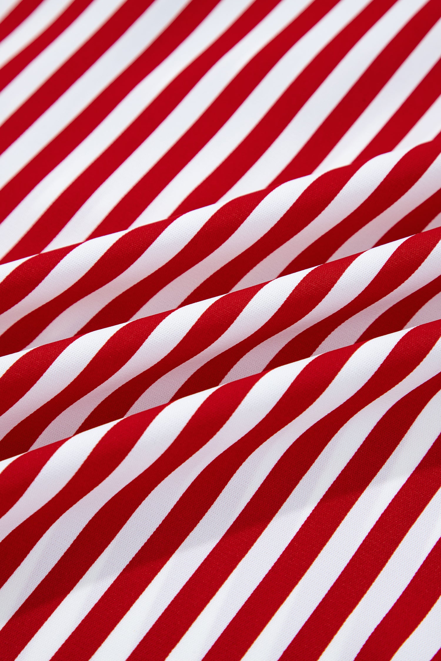 Red Stripe Contrast Velvet Trim Bow Knot Waist 2pcs Pajama Set