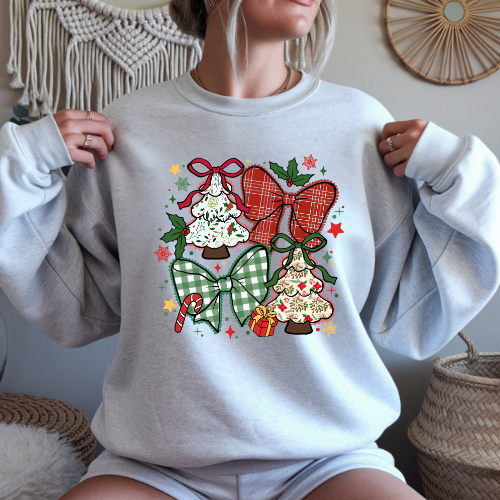 Christmas trees and bows