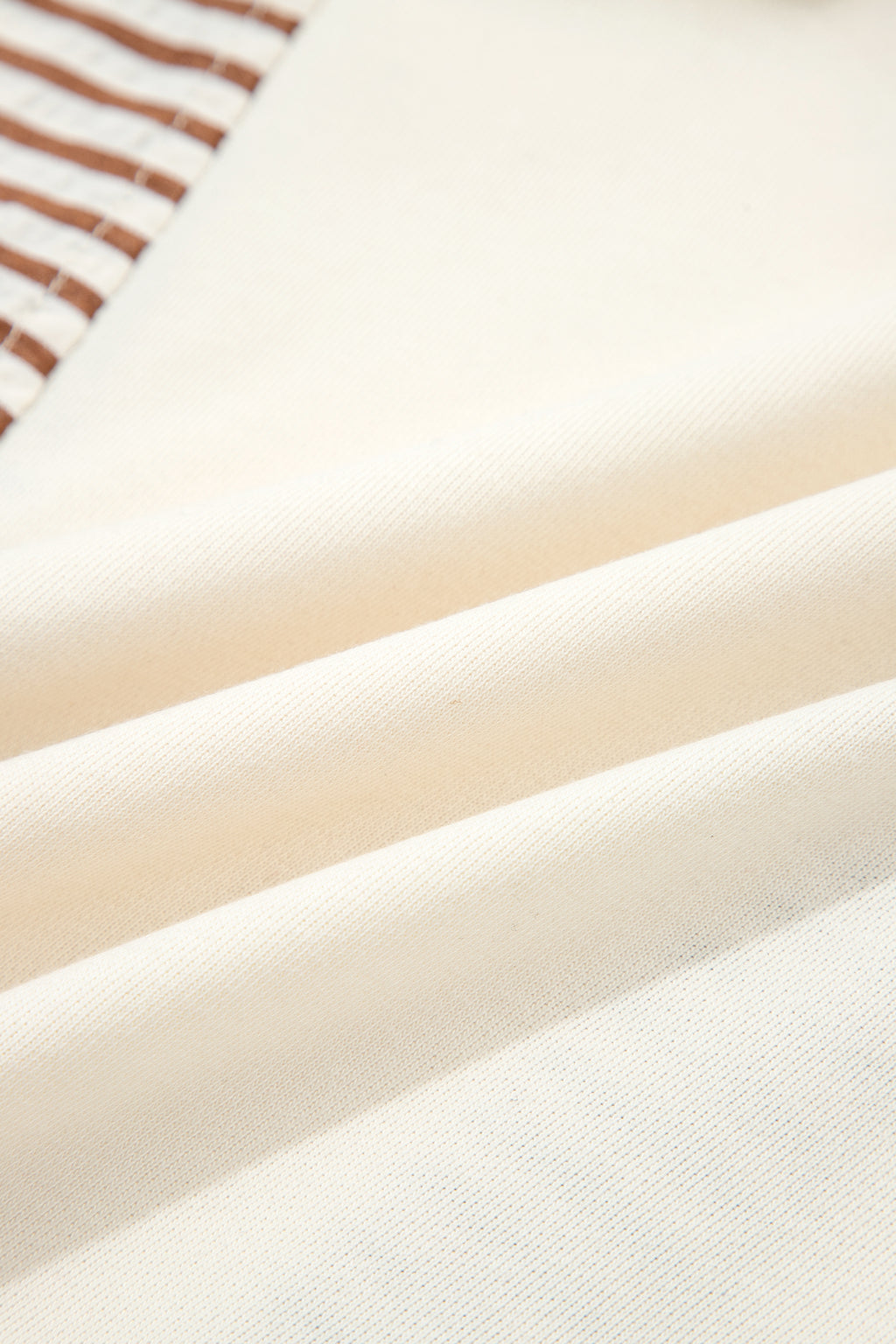 Khaki Stripe Plus Size Color Block Patchwork Half Button Long Sleeve Peplum Blouse