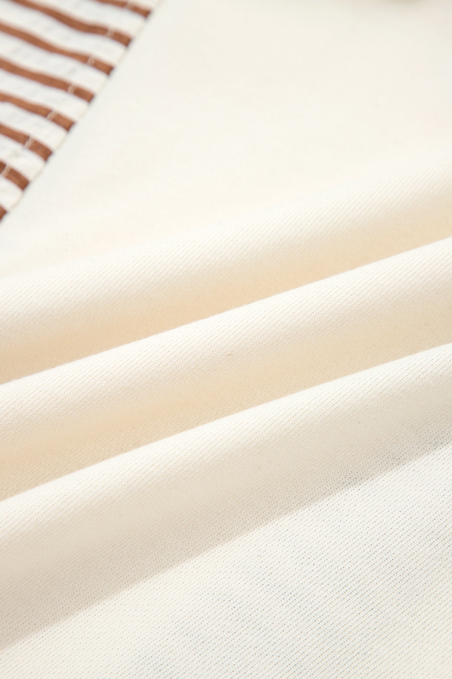 Khaki Stripe Plus Size Color Block Patchwork Half Button Long Sleeve Peplum Blouse