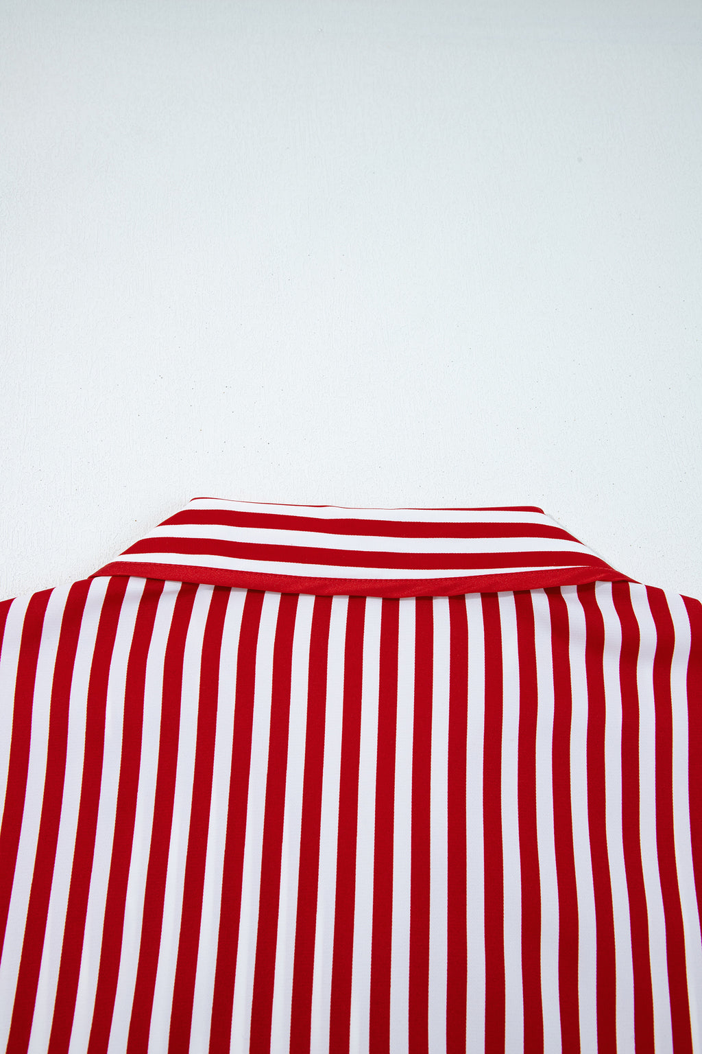 Red Stripe Contrast Velvet Trim Bow Knot Waist 2pcs Pajama Set