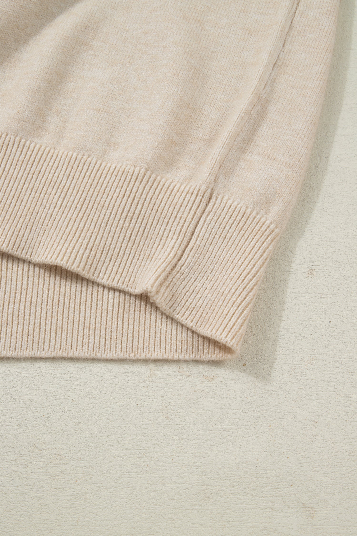 Jet Stream Lace Trim Patchwork Buttoned Cuffs Loose Sweater