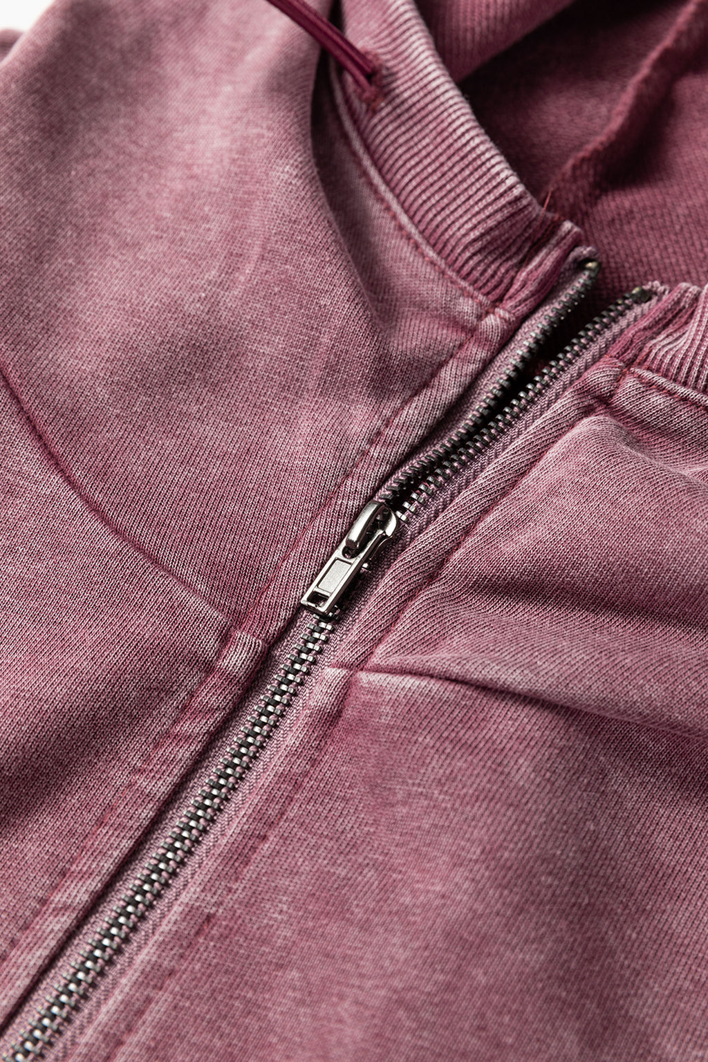 Wild Ginger Half Zip Kangaroo Pocket Mineral Wash Baggy Hoodie