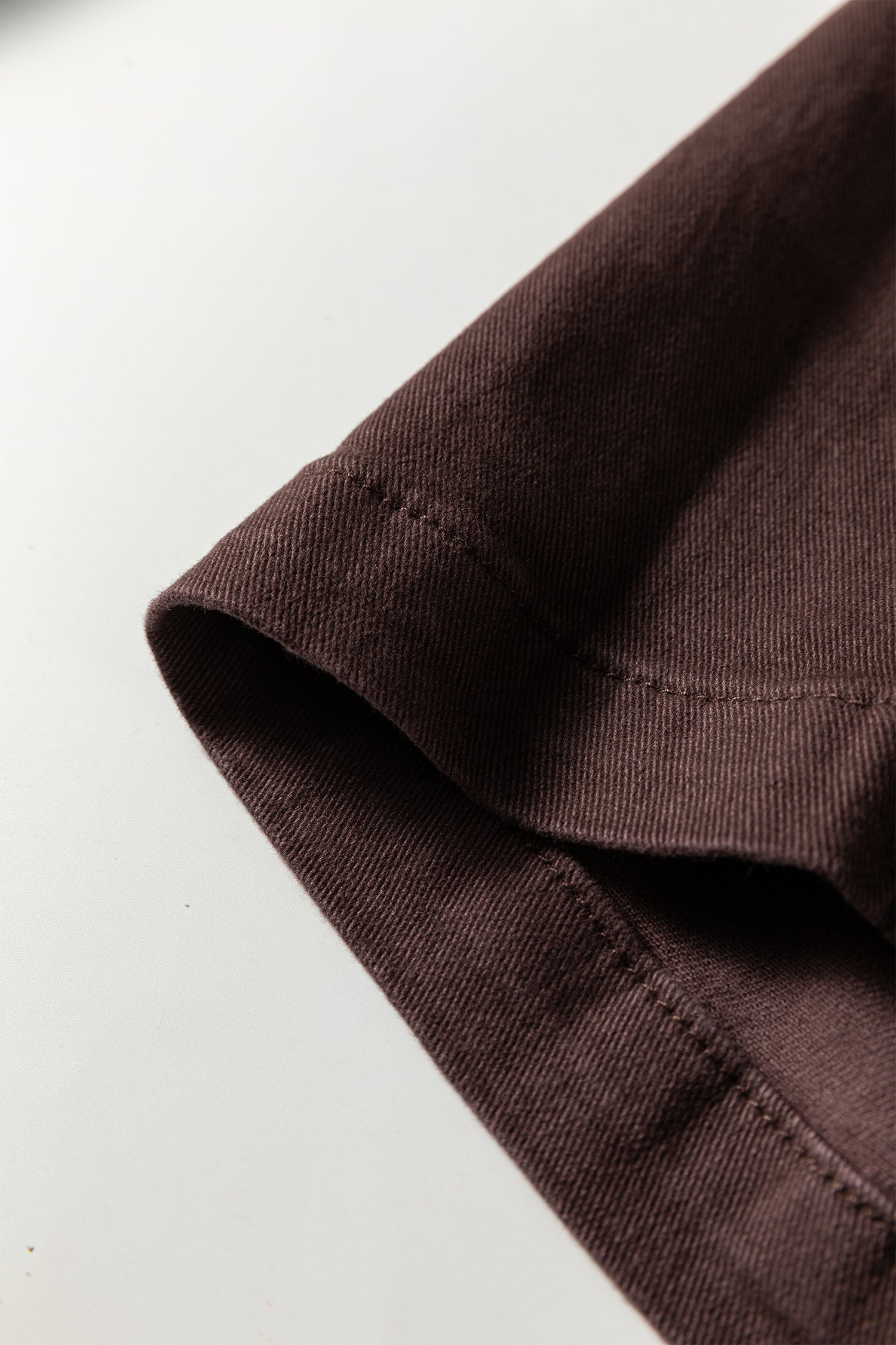 Red Sandalwood Solid Color Seamed Center Wide Leg Cropped Jeans